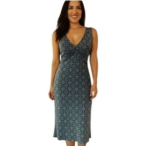 Bandolino Y2K Geometric Midi Front Twist Back Ties Dress Women's Large‎